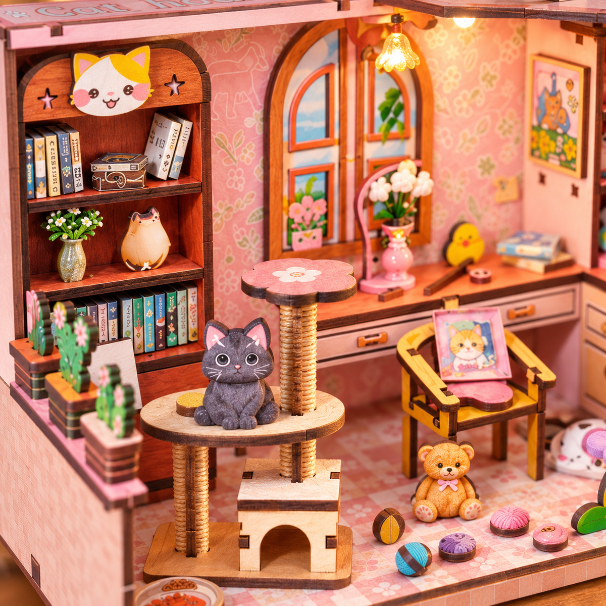 Cat's Cozy Cottage DIY Miniature Model Kit