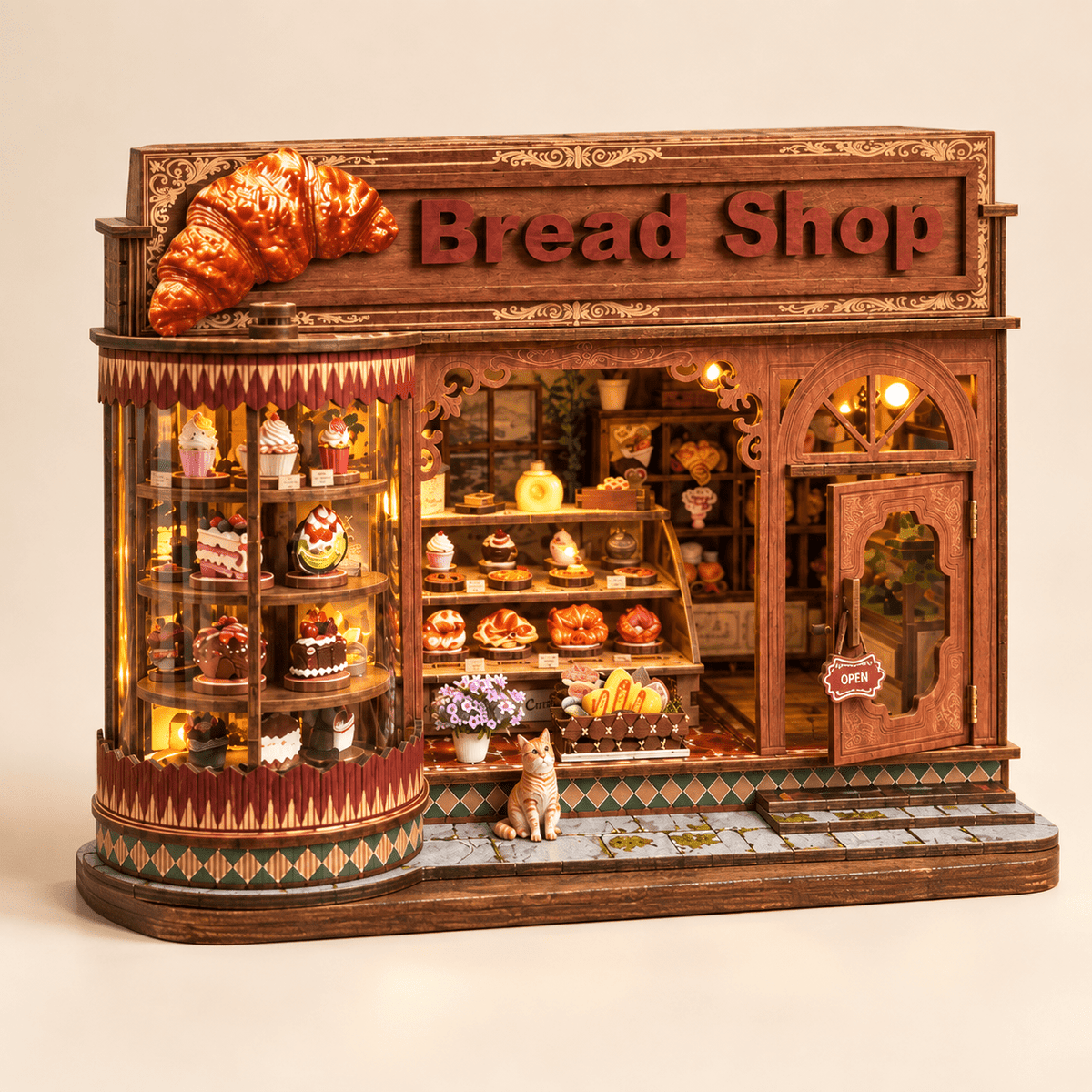 Corner Croissant Bread Shop DIY Miniature Model Kit