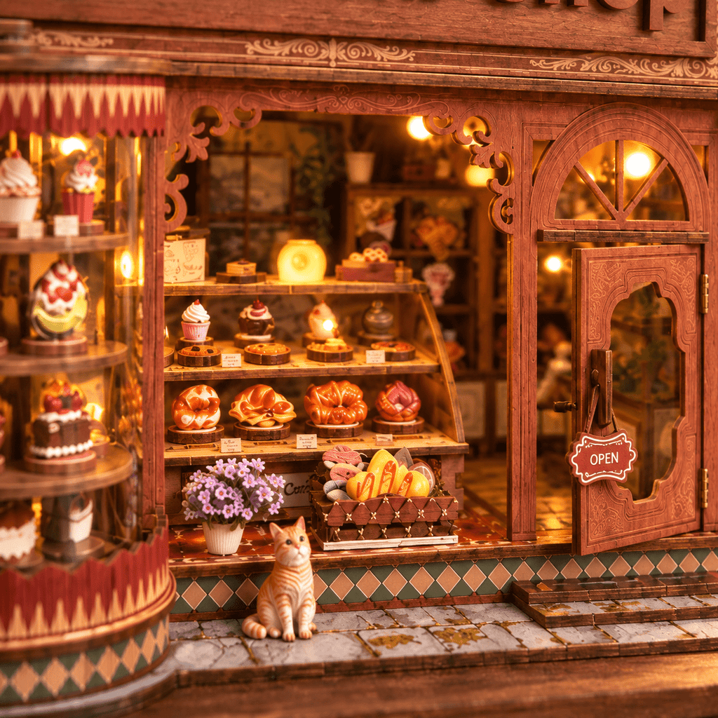 Corner Croissant Bread Shop DIY Miniature Model Kit