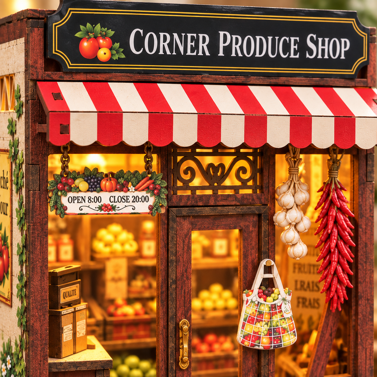 Corner Produce Shop DIY Miniature Model Kit - Little Relic Studio