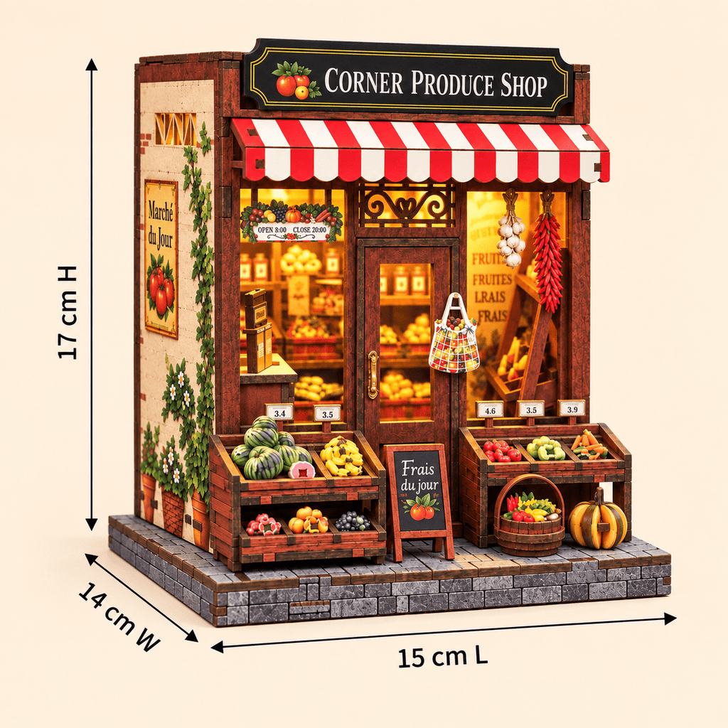 Corner Produce Shop DIY Miniature Model Kit - Little Relic Studio