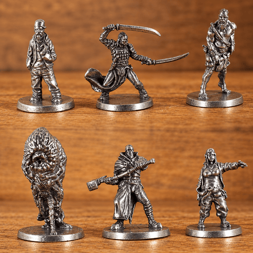 Dark Fantasy Adventurers & Monsters – Set of 6 White Brass Miniatures