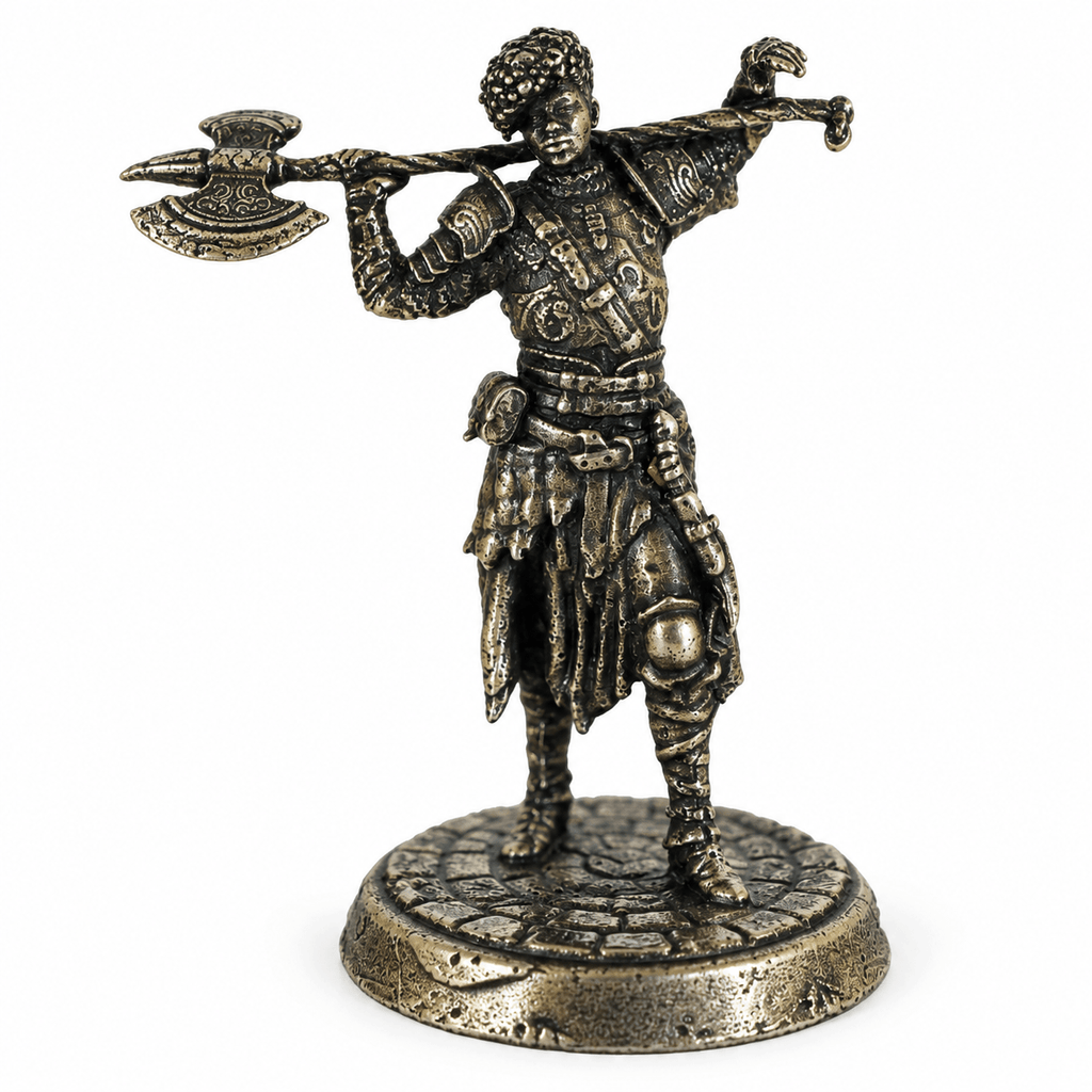 Dark Fantasy Armoured Knights – Set of 6 White Brass Miniatures