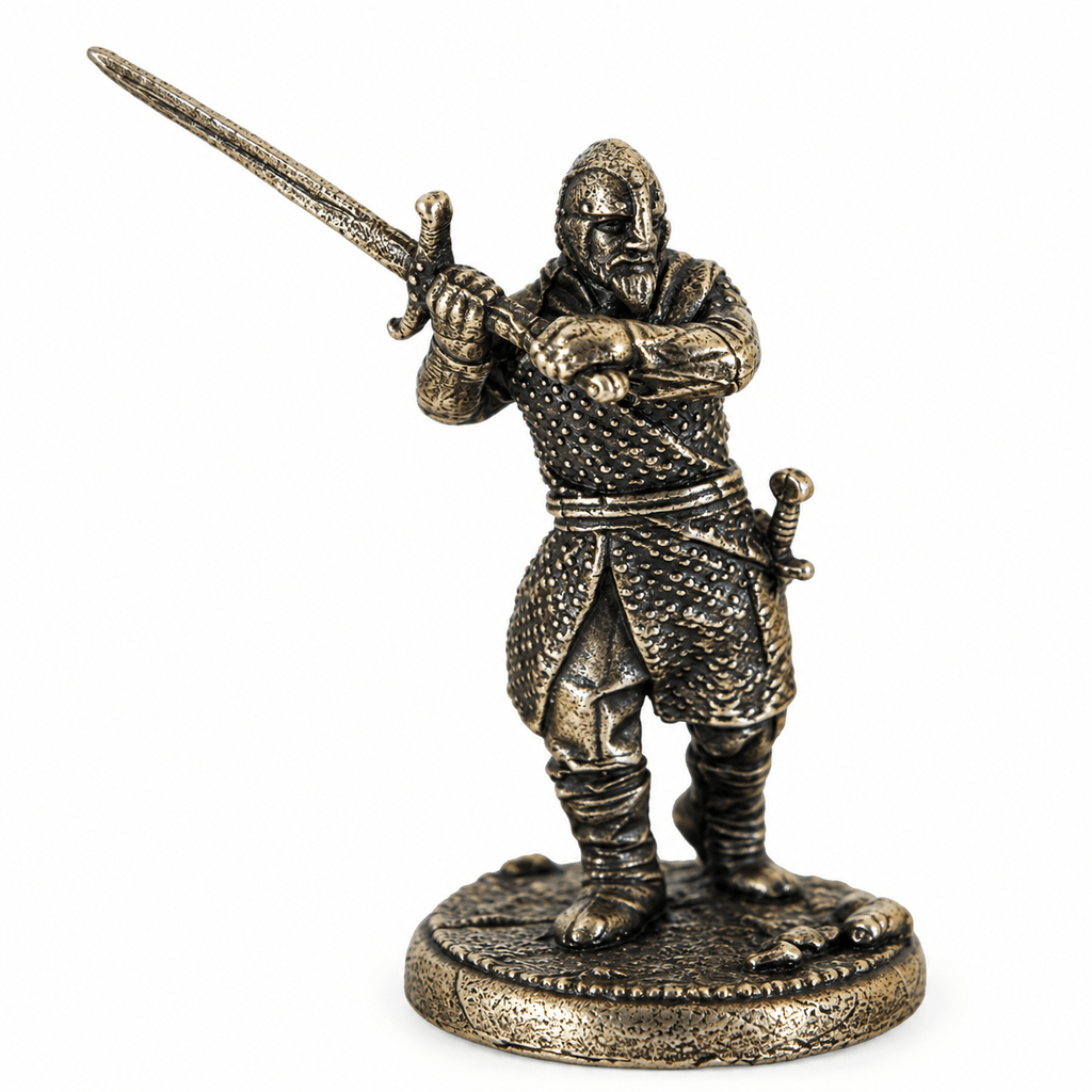 Dark Fantasy Armoured Knights – Set of 6 White Brass Miniatures