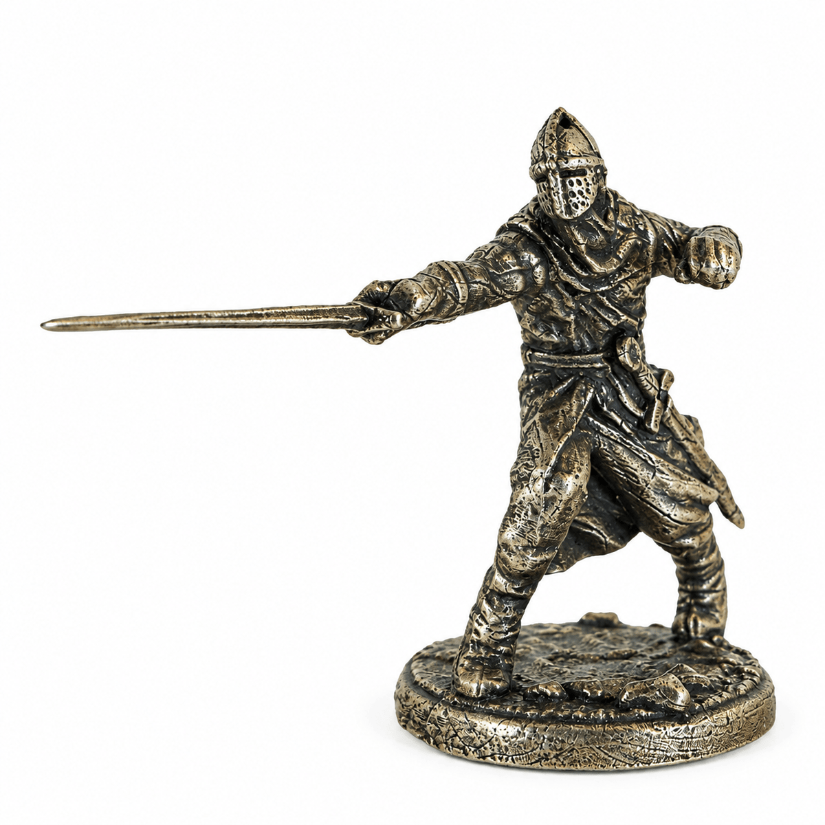 Dark Fantasy Armoured Knights – Set of 6 White Brass Miniatures