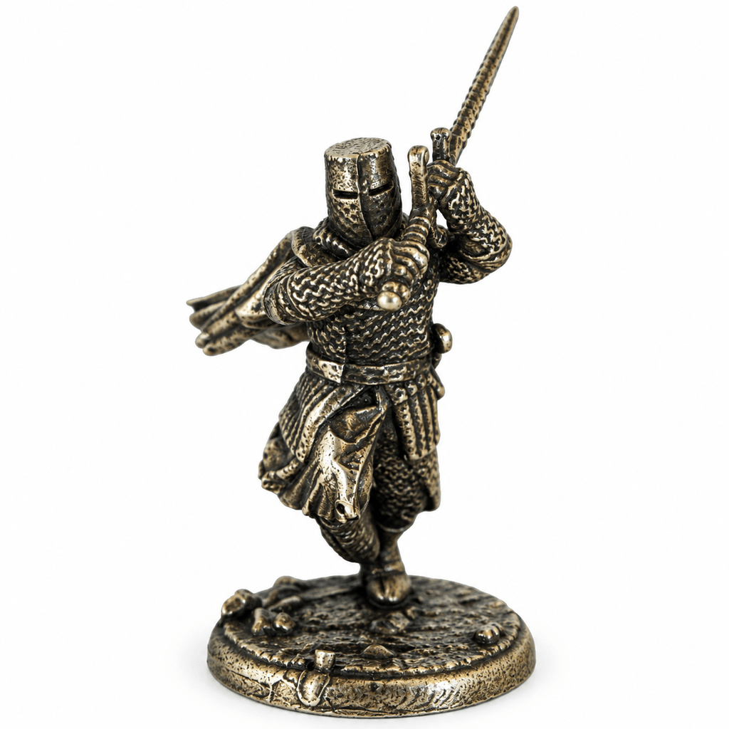 Dark Fantasy Armoured Knights – Set of 6 White Brass Miniatures