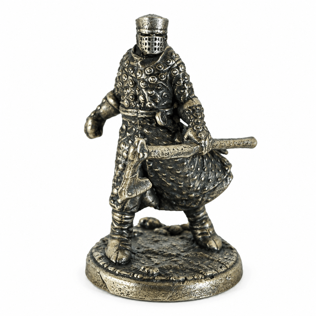 Dark Fantasy Armoured Knights – Set of 6 White Brass Miniatures