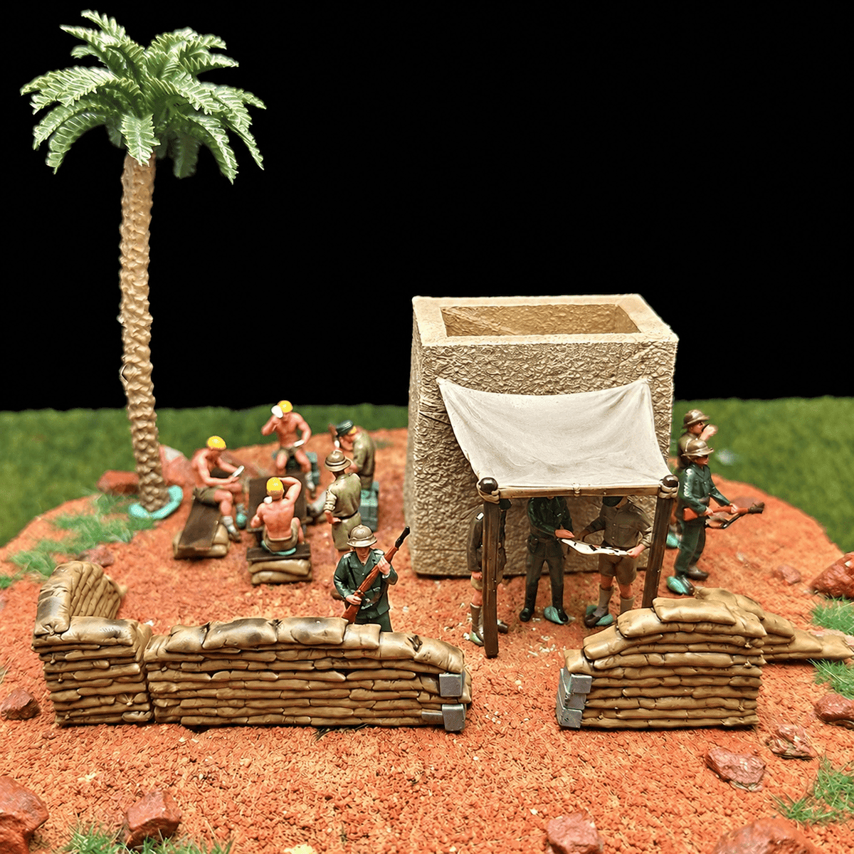Desert Fox Diorama – 11 Soldier Figures with Base