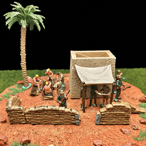 Desert Fox Diorama – 11 Soldier Figures with Base