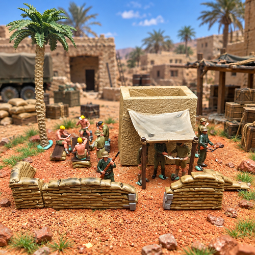 Desert Fox Diorama – 11 Soldier Figures with Base