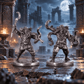 Eldritch Tentacle Warriors – Set of 2 White Brass Miniatures