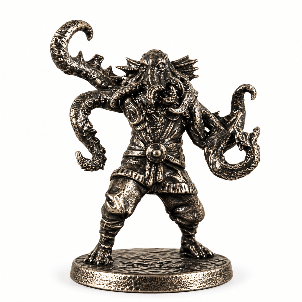 Eldritch Tentacle Warriors – Set of 2 White Brass Miniatures
