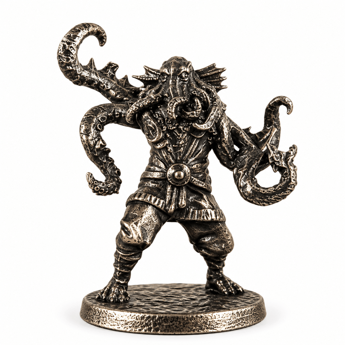Eldritch Tentacle Warriors – Set of 2 White Brass Miniatures