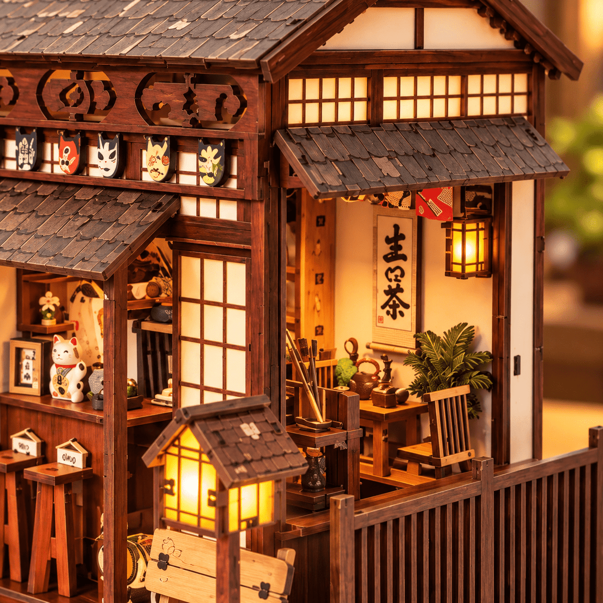 Falling Cherry Tea Pavilion DIY Miniature Model Kit