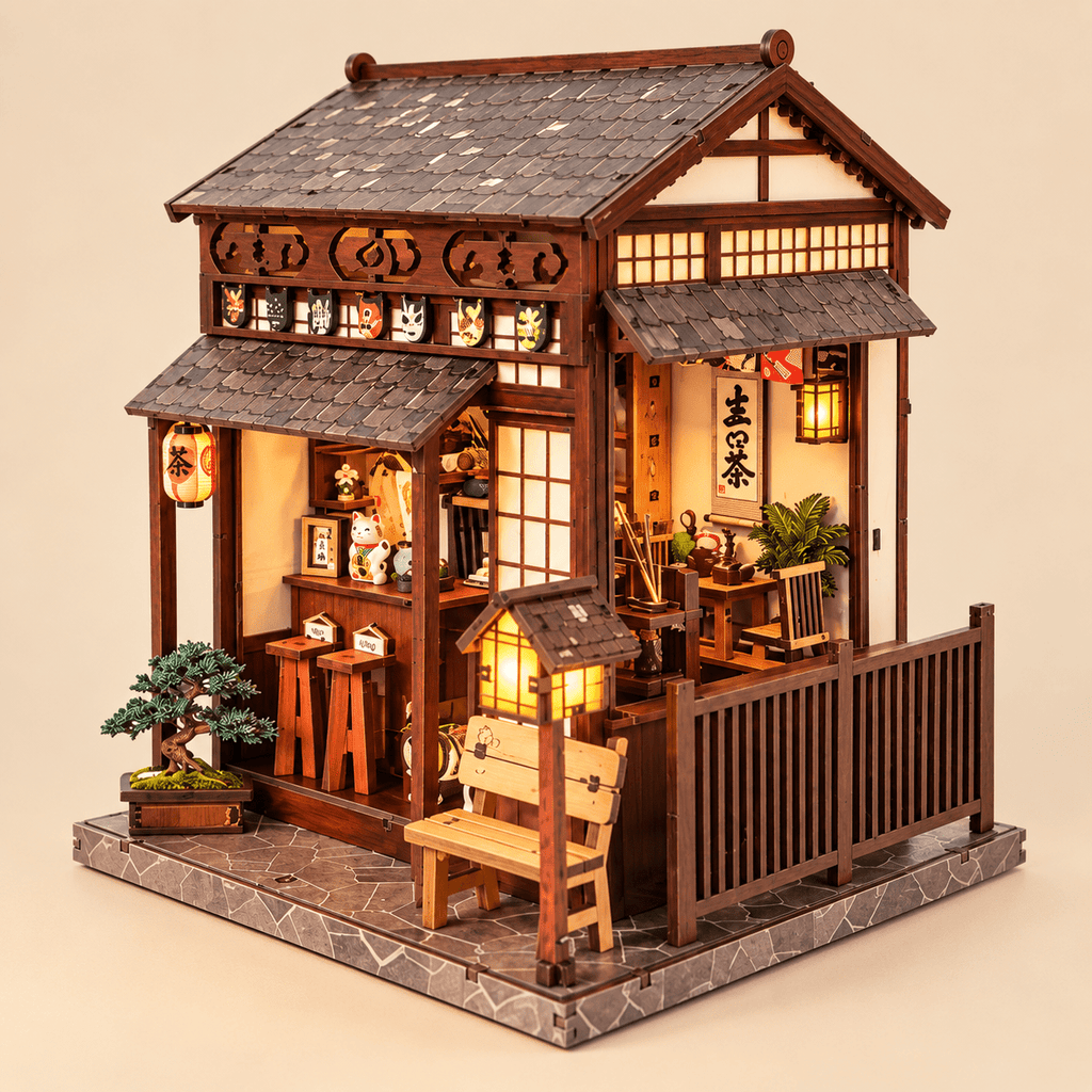Falling Cherry Tea Pavilion DIY Miniature Model Kit