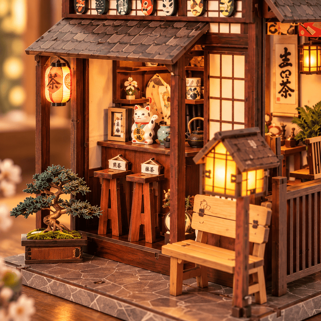 Falling Cherry Tea Pavilion DIY Miniature Model Kit