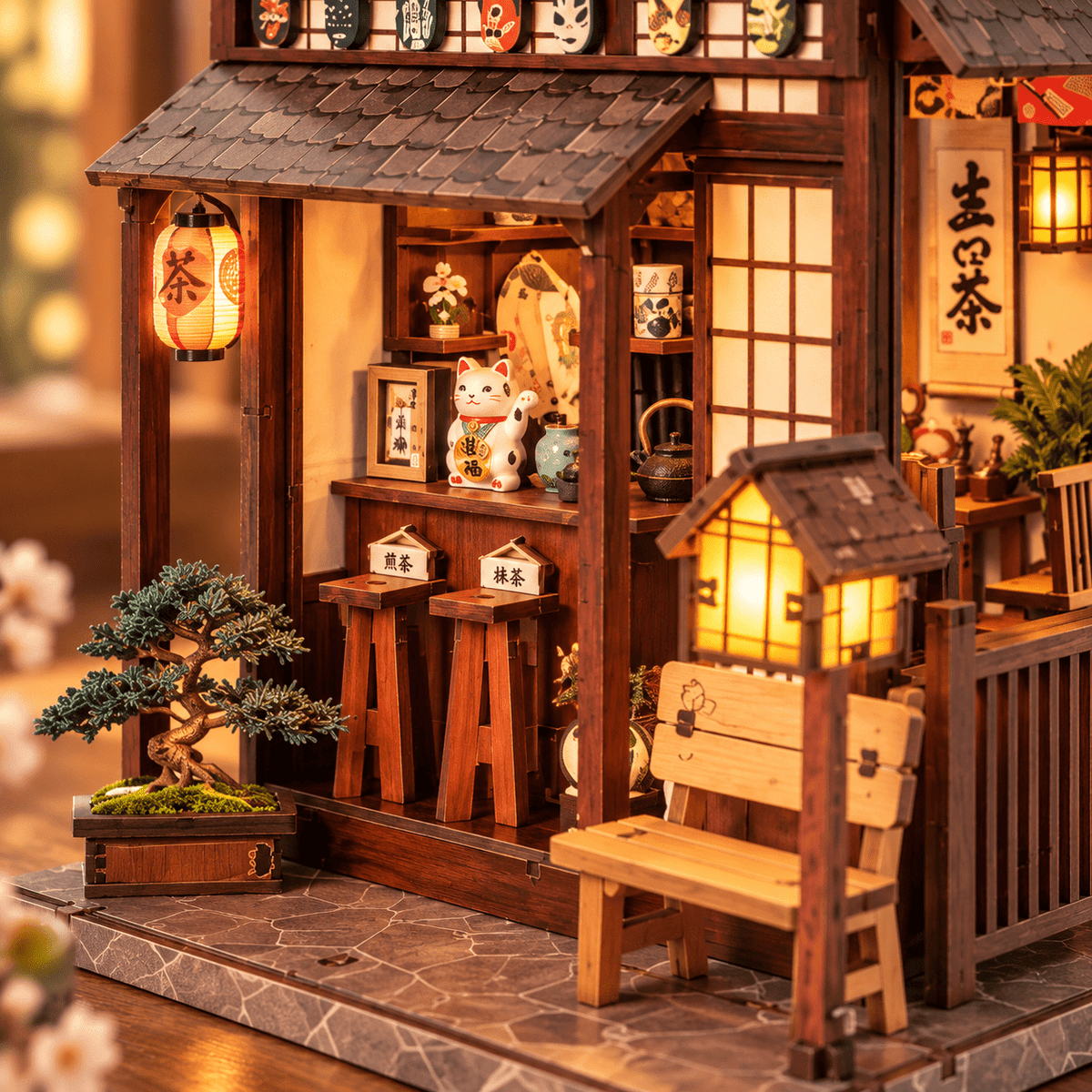 Falling Cherry Tea Pavilion DIY Miniature Model Kit
