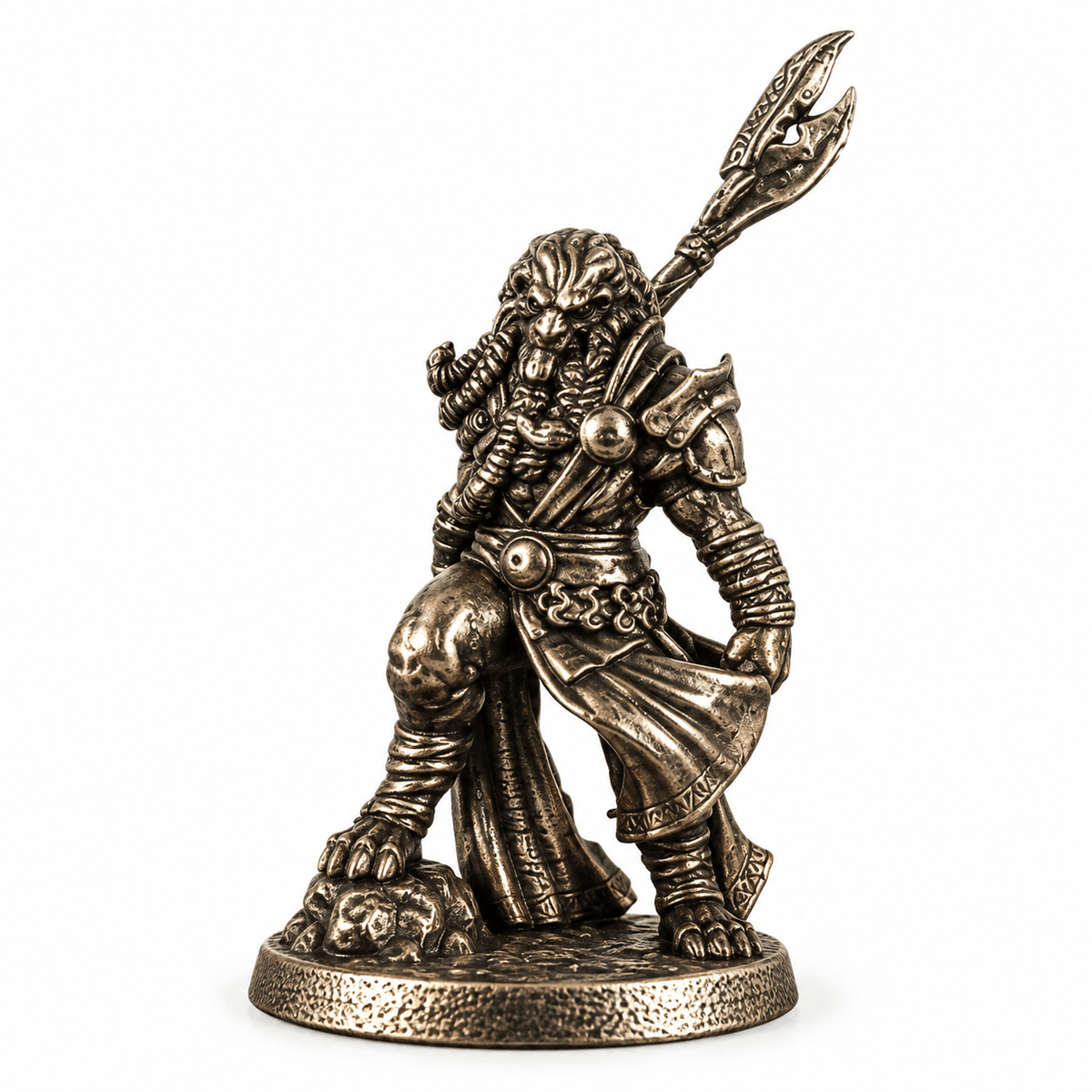 Fantasy Beast Warriors – Set of 4 White Brass Miniatures