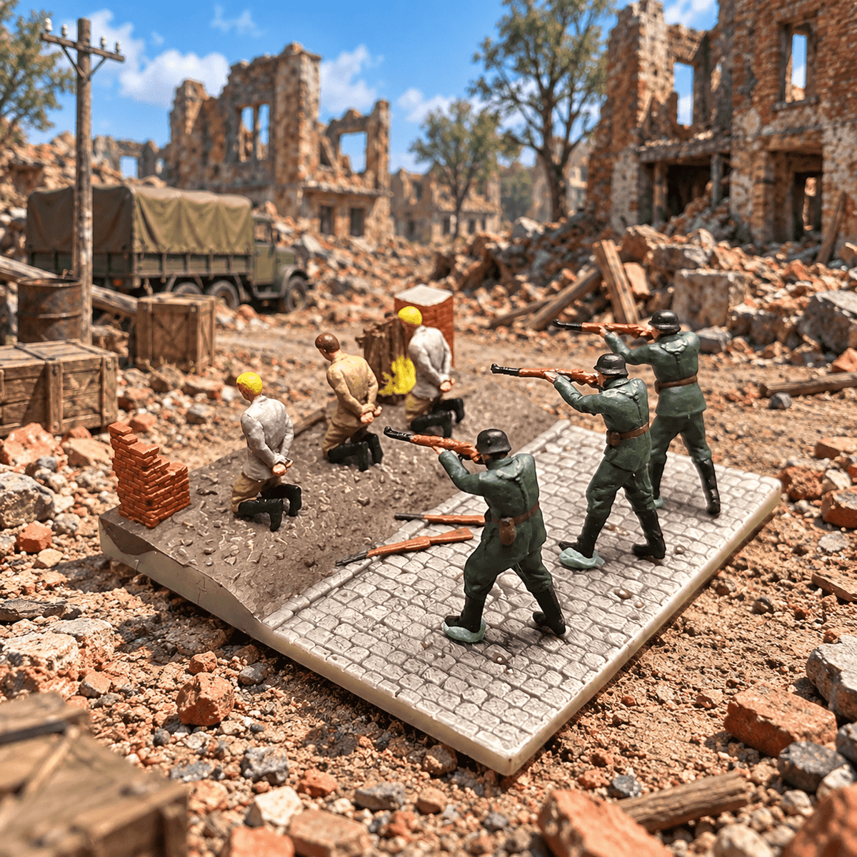 Firing Squad Diorama – 1/72 Scale Set of 6 Figures with Base