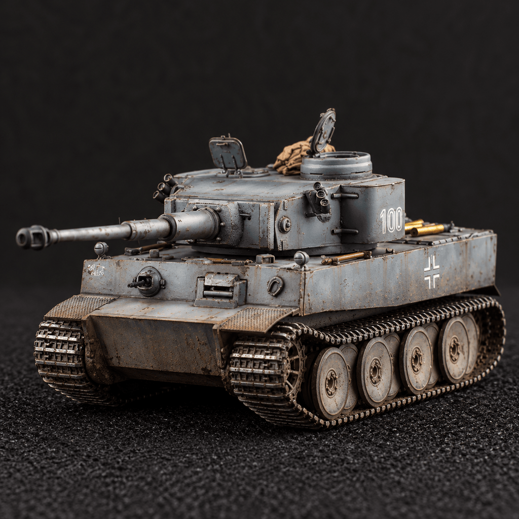 German Tiger I No. 100 – 1/72 Scale Very Early Production Grey Finished Model