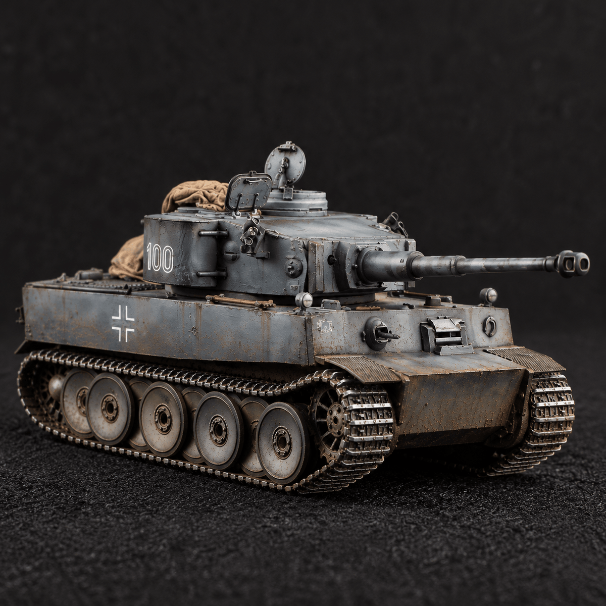 German Tiger I No. 100 – 1/72 Scale Very Early Production Grey Finished Model
