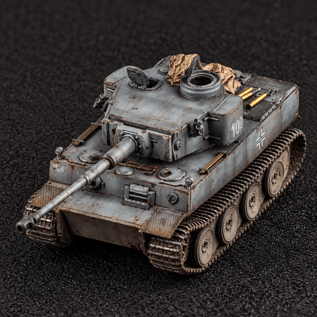 German Tiger I No. 100 – 1/72 Scale Very Early Production Grey Finished Model