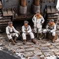 German Winter Soldiers at Rest – 1/72 Scale Set of 4 Miniature Figures