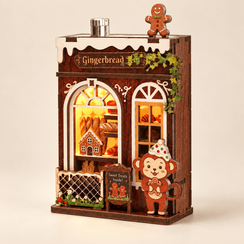 Gingerbread Monkey Bakery DIY Miniature Model Kit