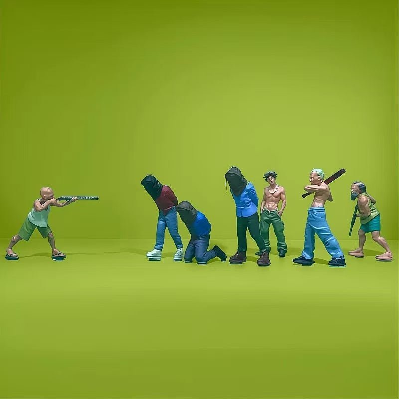 Hostages & Robbers – 1/64 Scale Set of 10 Miniature Figures