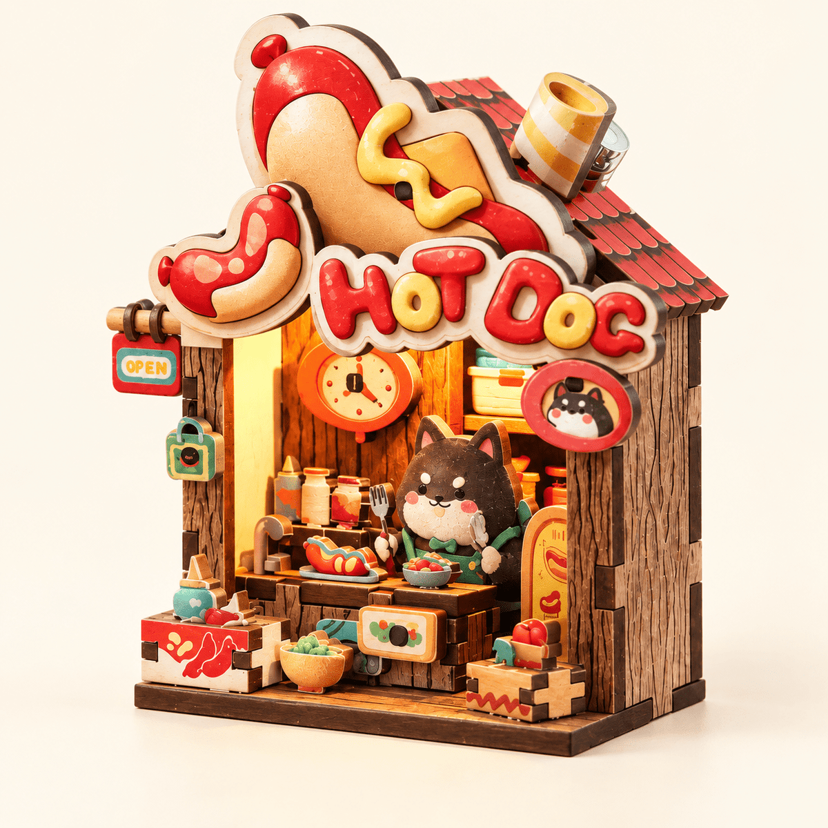 Hot Dog Shop DIY Miniature Model Kit