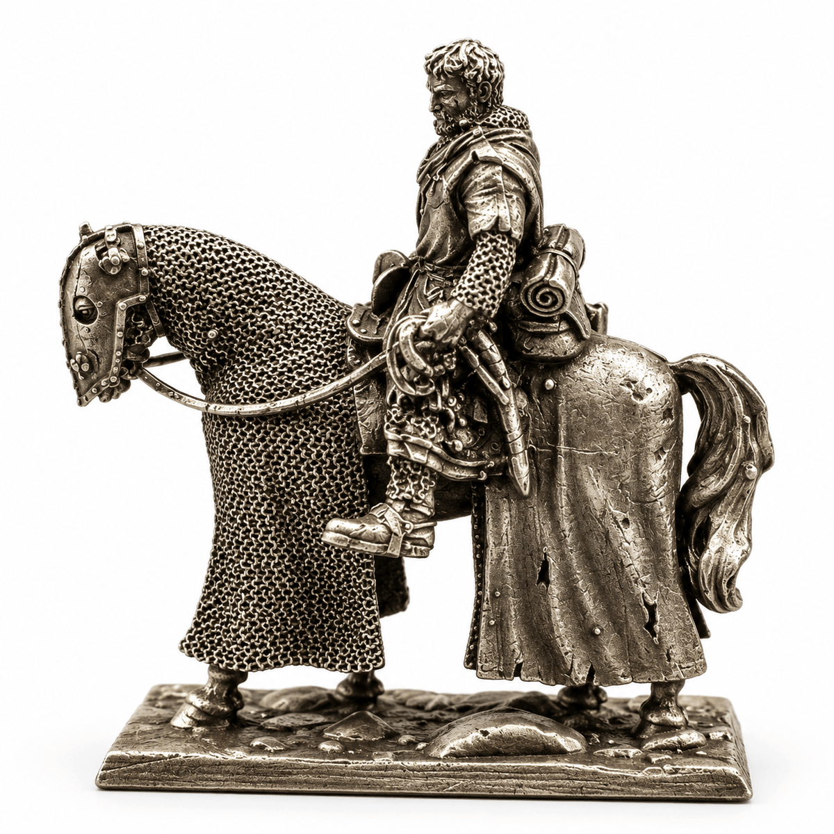 Imperial Cavalry Commander – White Brass Mounted Miniature
