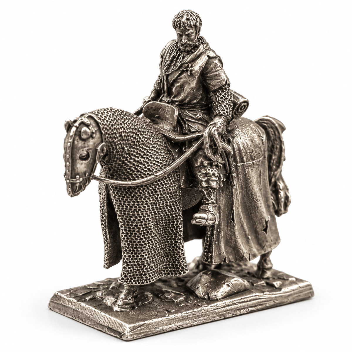 Imperial Cavalry Commander – White Brass Mounted Miniature