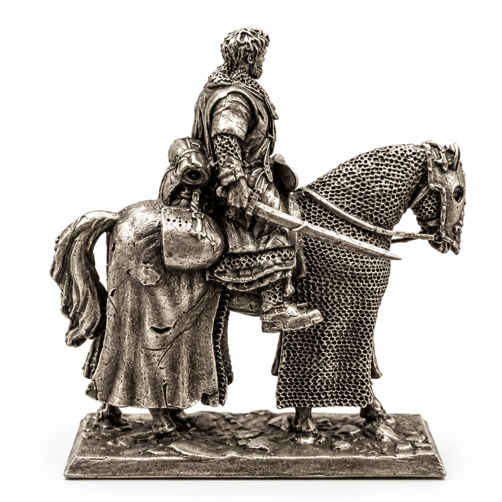 Imperial Cavalry Commander – White Brass Mounted Miniature