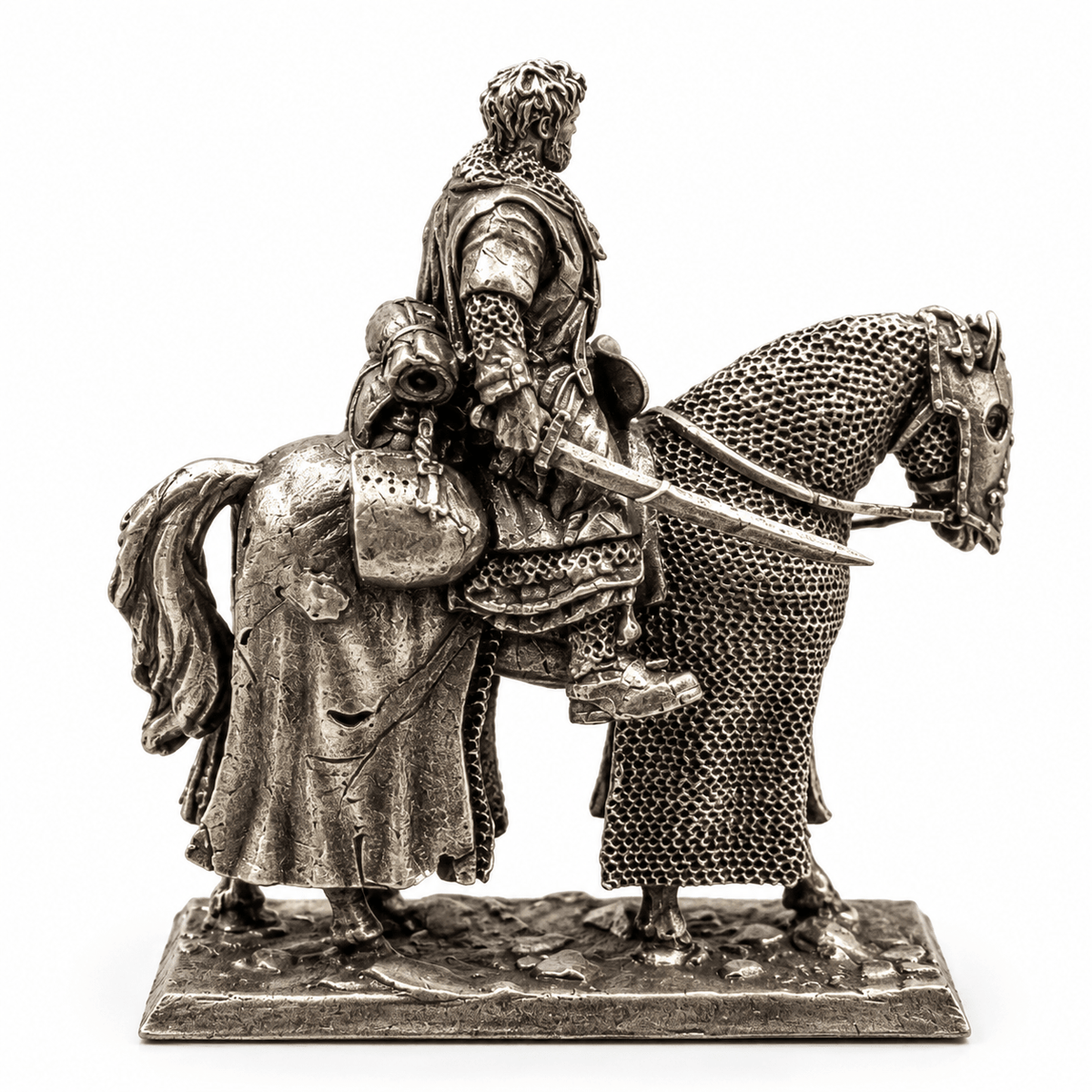 Imperial Cavalry Commander – White Brass Mounted Miniature