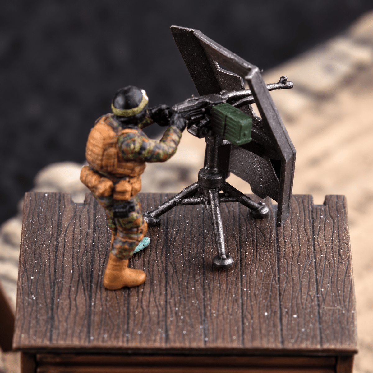 Insurgent Heavy Machine Gunner – 1/72 Scale Painted Resin Figure