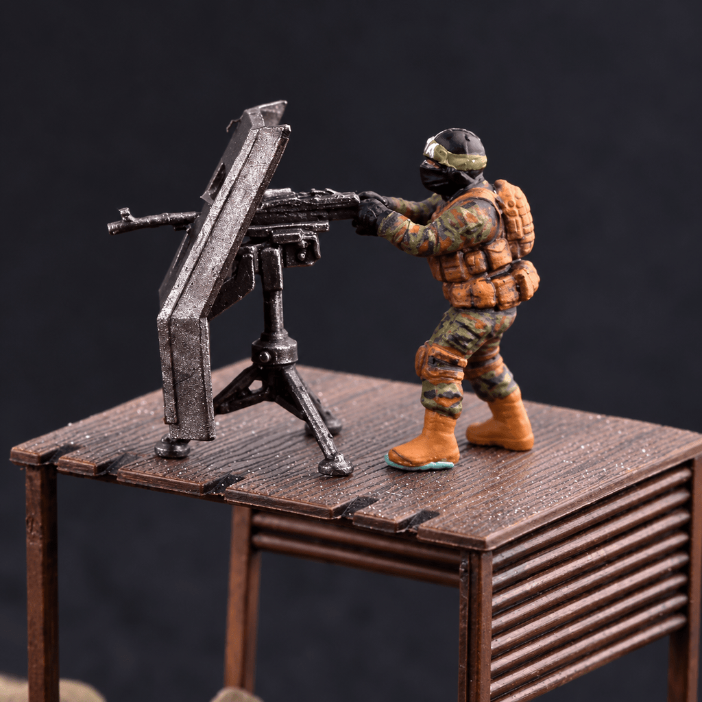 Insurgent Heavy Machine Gunner – 1/72 Scale Painted Resin Figure
