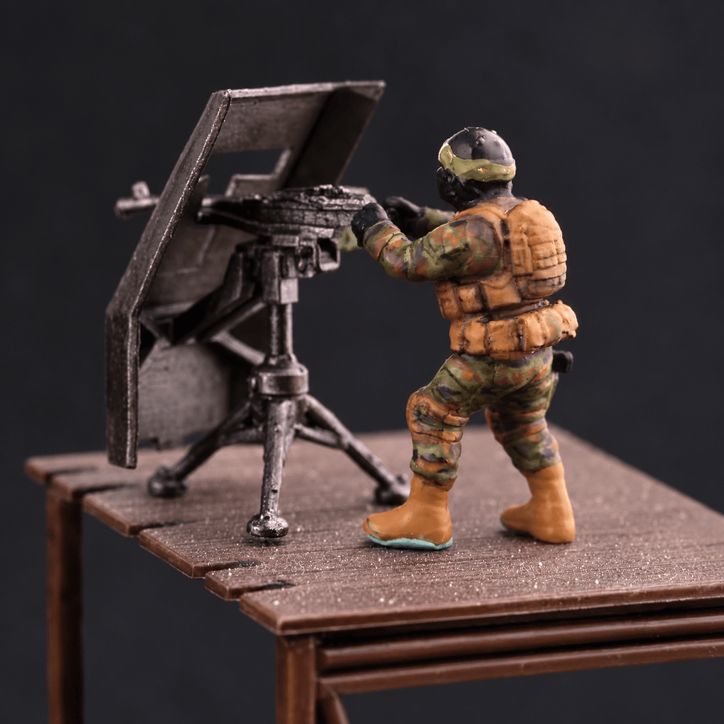 Insurgent Heavy Machine Gunner – 1/72 Scale Painted Resin Figure