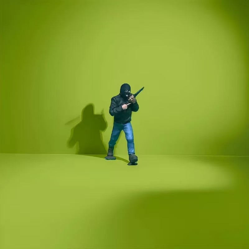 Masked Armed Figures – 1/64 Scale Set of 8 Miniatures