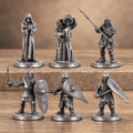 Medieval Knights & Monks – Set of 6 Miniature Figures