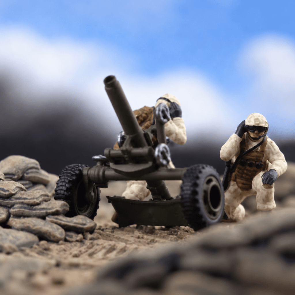 Modern US Mortar Team with Mortar – 1/72 Scale Painted Resin Set