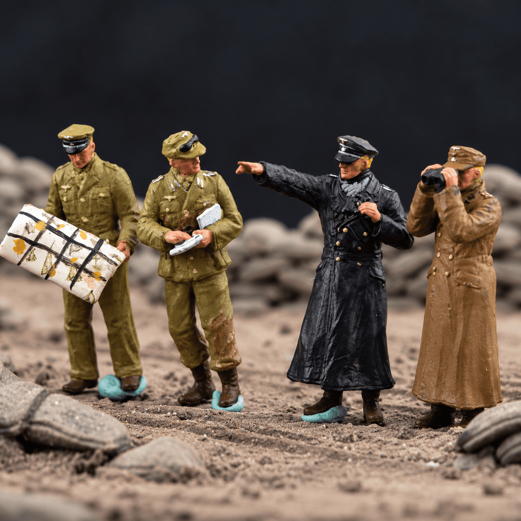 North Africa Officers & Staff – 1/72 Scale Set of 4 Painted Resin Figures