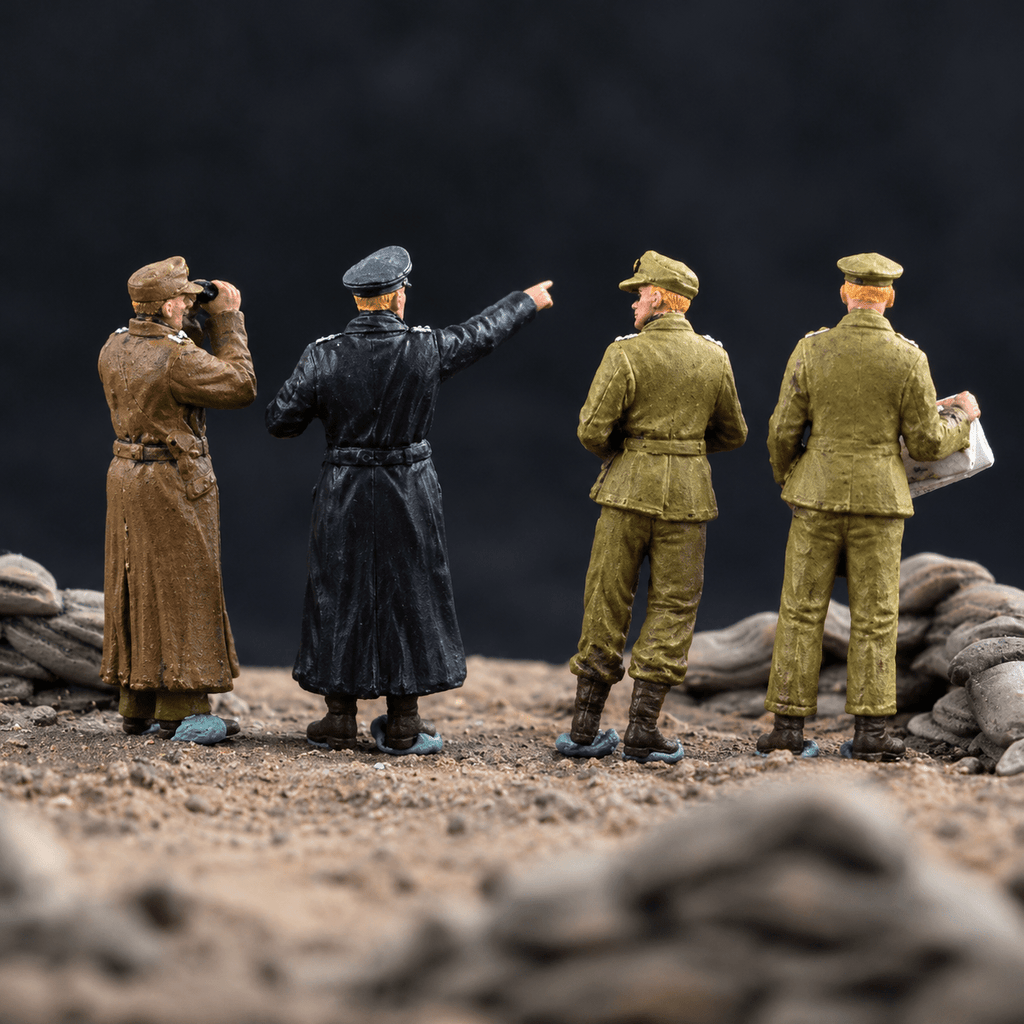 North Africa Officers & Staff – 1/72 Scale Set of 4 Painted Resin Figures
