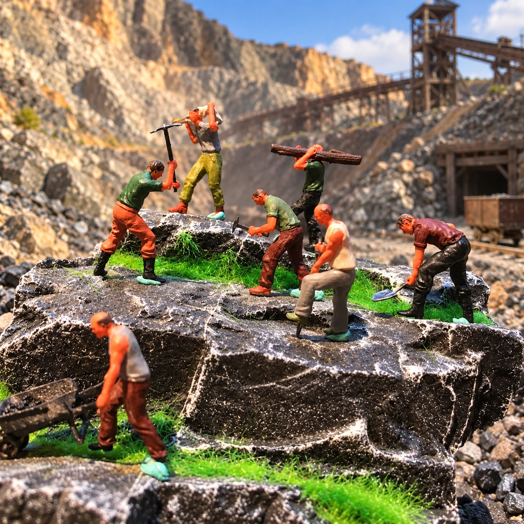Outdoor Workers – 1/64 Scale Set of 8 Miniature Figures