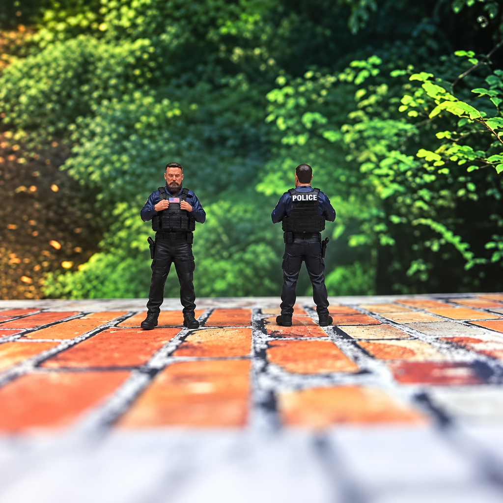 Police Officers – 1/64 Scale Set of 13 Miniature Figures