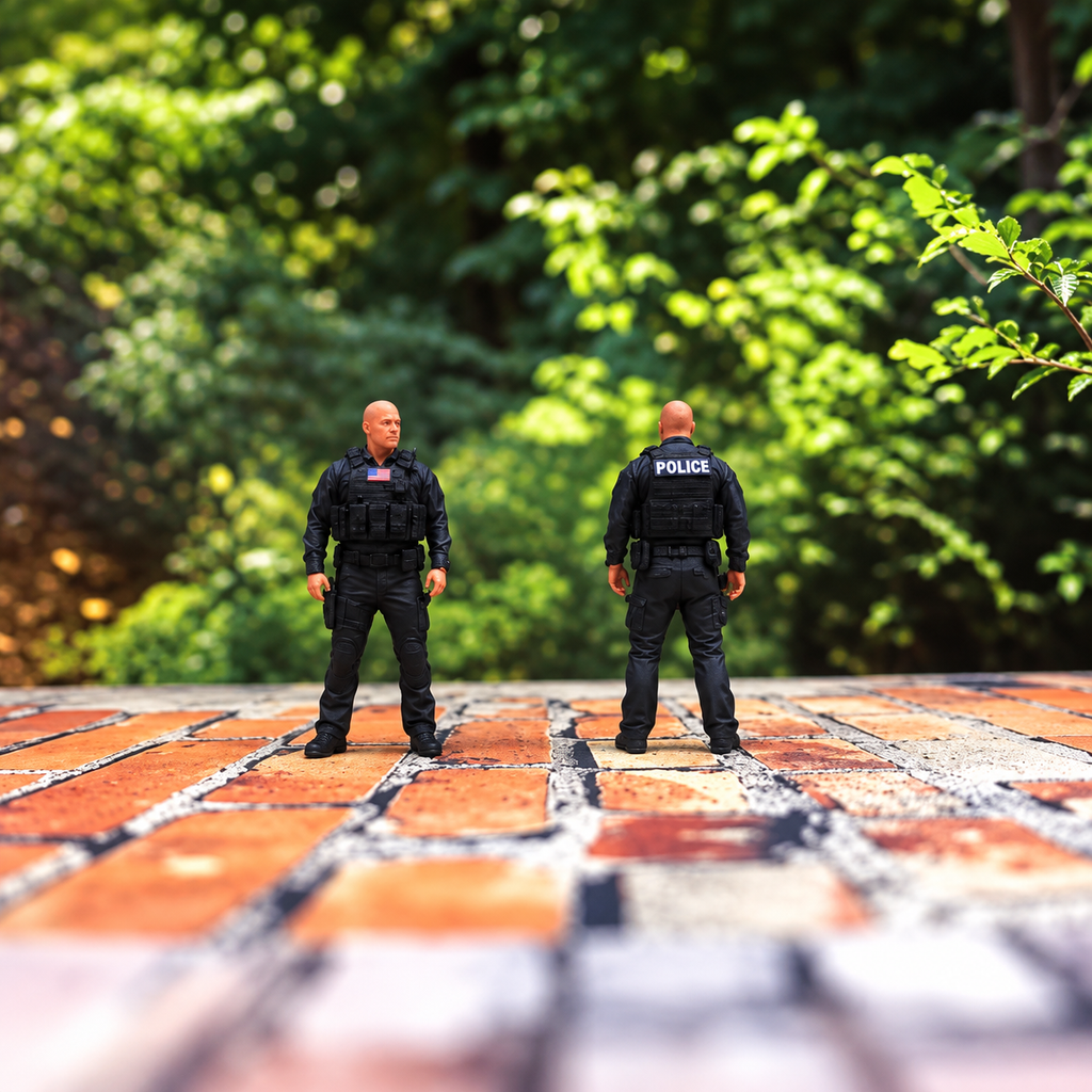 Police Officers – 1/64 Scale Set of 13 Miniature Figures