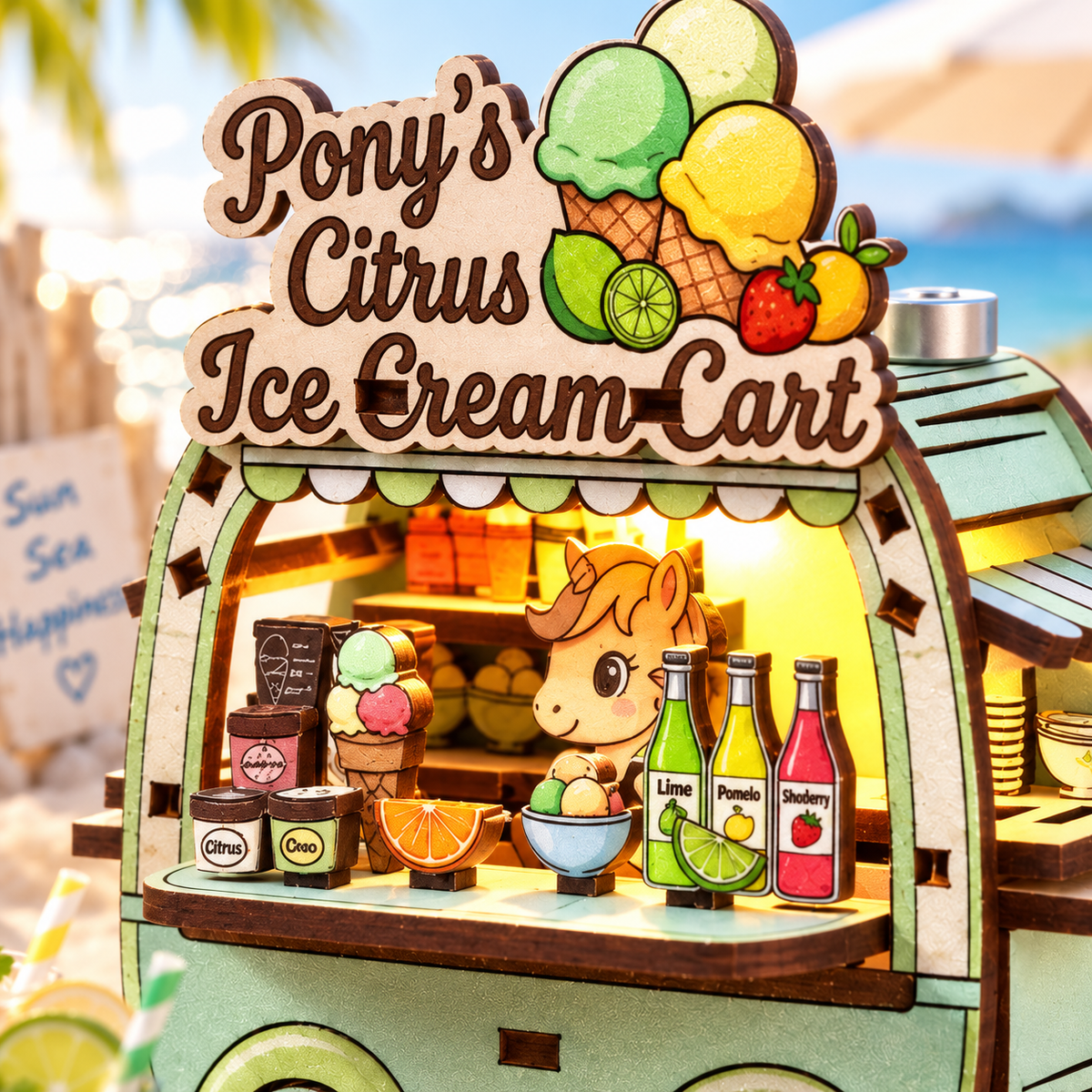 Pony's Citrus Ice Cream Cart DIY Miniature Model Kit