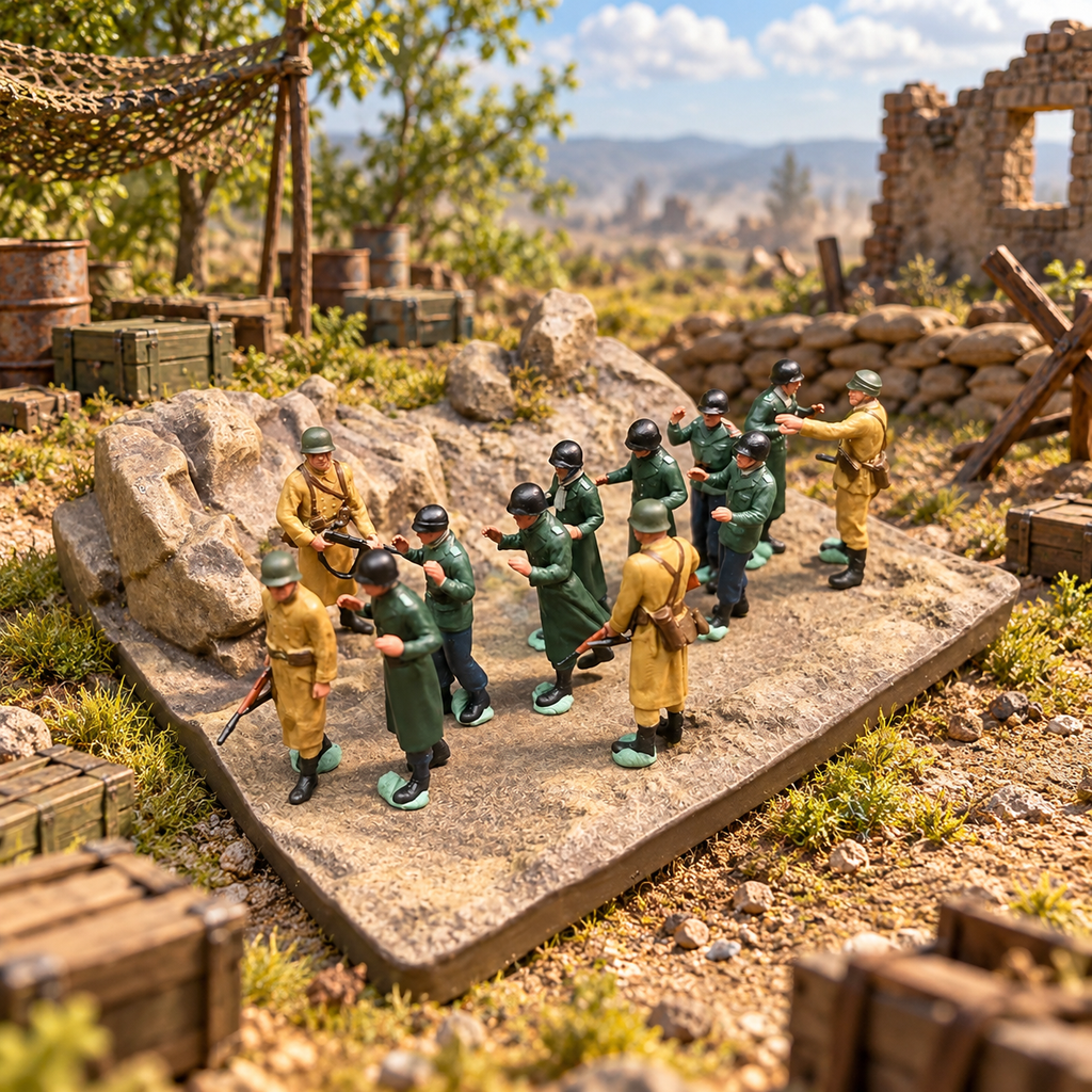 Prisoner Escort Diorama – 11 Soldier Figures with Base
