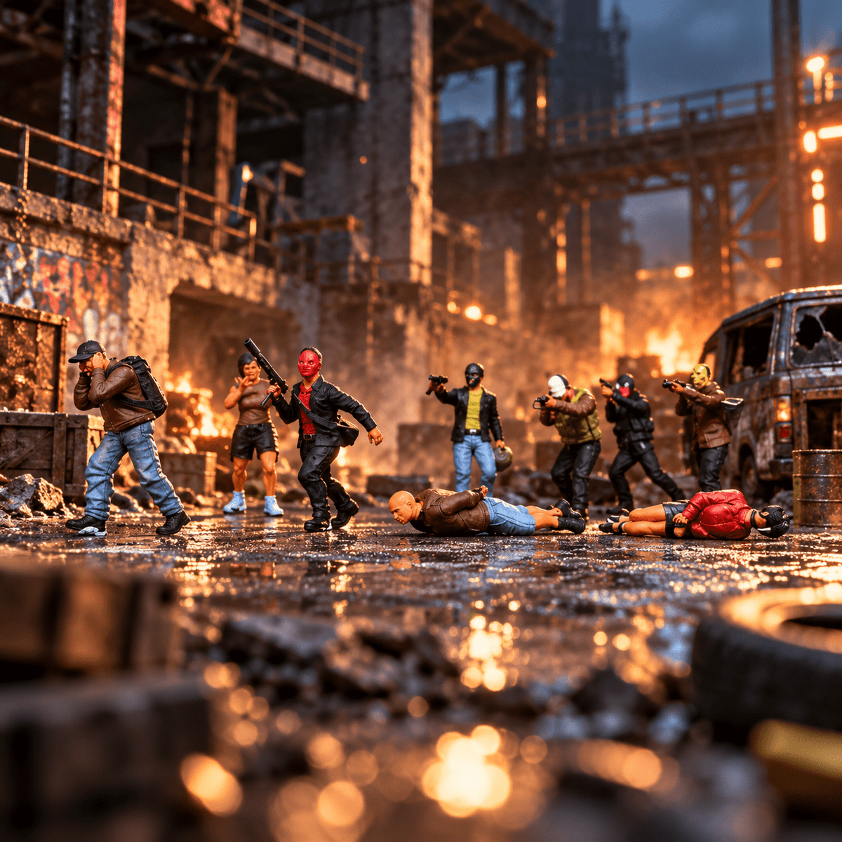 Robbers & Hostages – 1/64 Scale Set of 10 Figures (5 + 5)