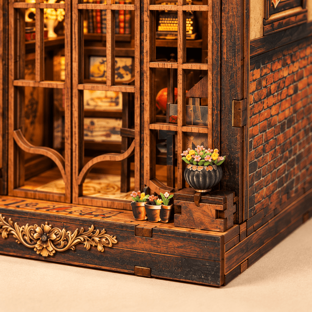Rudiger Stern's Private Bookcase DIY Miniature Book Nook Kit - Little Relic Studio