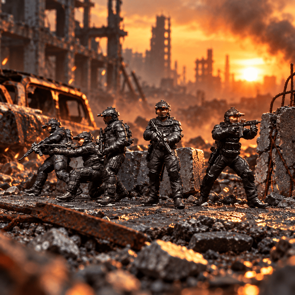 Russian Assault Team – 1/64 Scale Set of 5 Miniature Figures